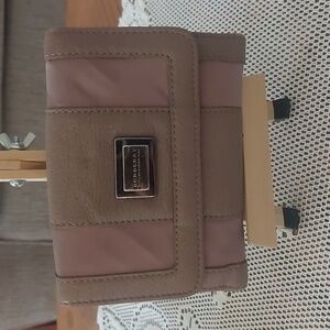 Burberry Rose Tan Trifold Wallet Leather And Nylon 5.5"x4" See Condition